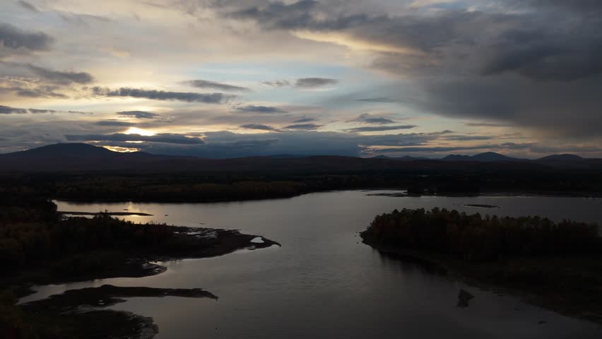 Bigelow Preserve and Flagstaff Lake, Maine, USA. Fall 2024. Drone Footage.