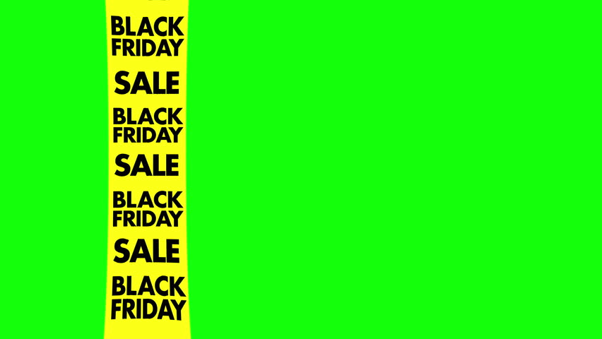 Black Friday graphic element Black and yellow tape ribbon. Bold black friday sale banner design 4k animation. sales shopping social media. green screen