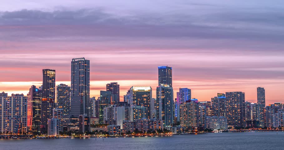 miami timelapse at night skyline 
