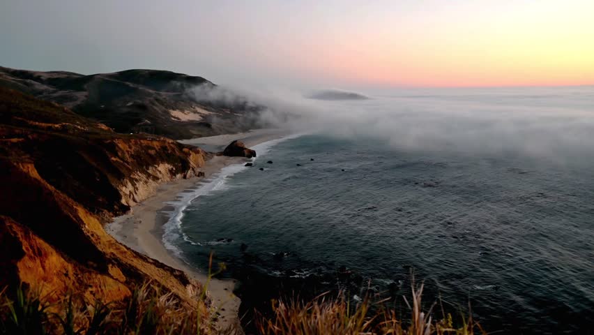 Big Sur fog sunset Timelapse in California USA