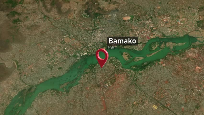 Bamako City Map Zoom (Mali) from Space to Earth