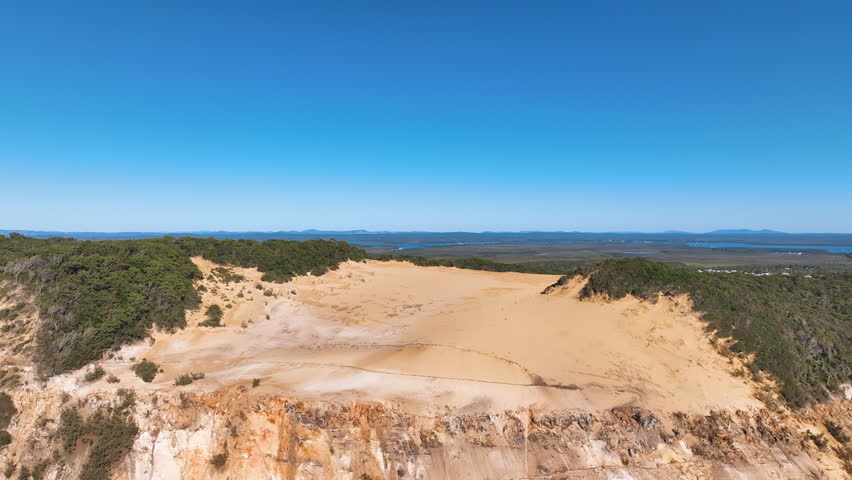 Aerial flies across Rainbow Beach
