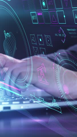 Infographics about oil and gas production on a virtual panel.