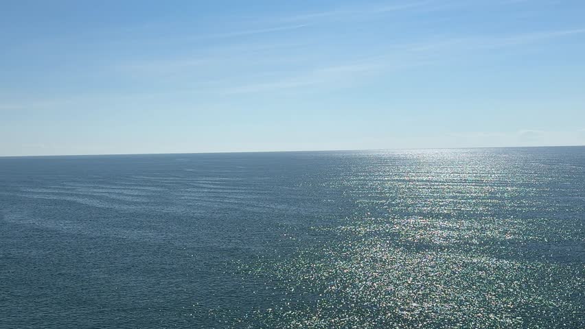 Sea sky horizon. Blue ocean and heaven. Beautiful seascape.