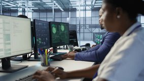 Satisfied server hub programmer pleased after installing cybersecurity framework, seeing access granted notification after reducing security incidents and enhancing data protection protocols, camera A - Powered by Shutterstock - Get 15% off with code: PIKWIZARD15