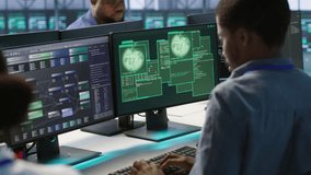 Cybersecurity team monitoring security incidents, alerted by security breach alert, working together to get rid of virus, protecting infrastructure from threats, camera A - Powered by Shutterstock - Get 15% off with code: PIKWIZARD15