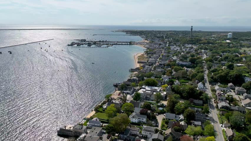 high aerial push into provincetown massachusetts