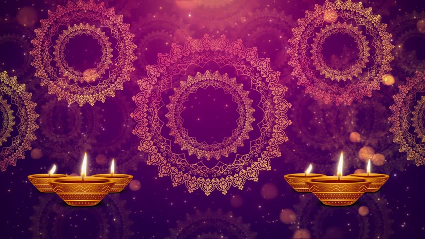 Diwali Festival of Lights Background. Stylish Animation with Lamps and Particles for Celebrations.
