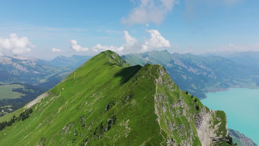 Captivating drone footage of Hardergrat Trail showcasing mountain landscapes
