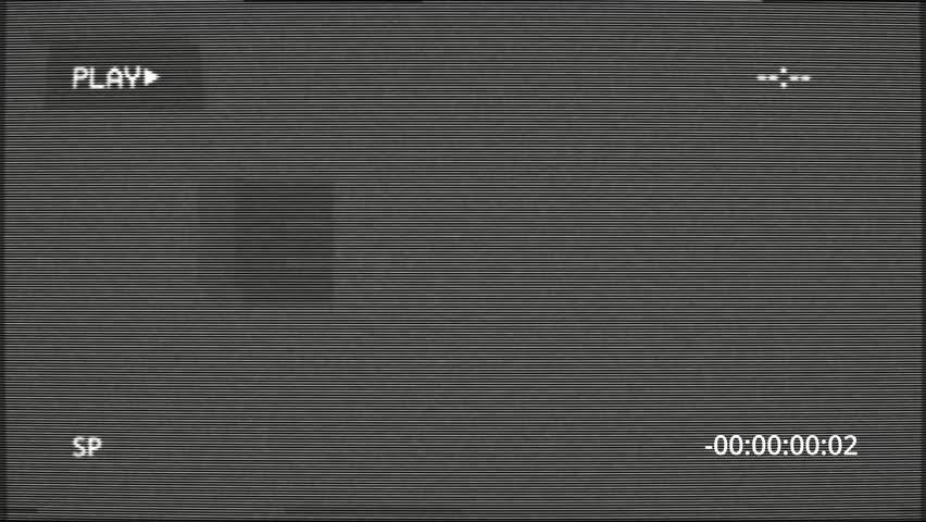  Video player showing blue screen of VHS camera and play button