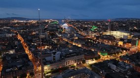 Night aerial shot of Dublin city, Ireland - Powered by Shutterstock - Get 15% off with code: PIKWIZARD15