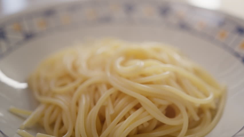 Adding Basil Pesto With Italian Spaghetti Traditional Pasta