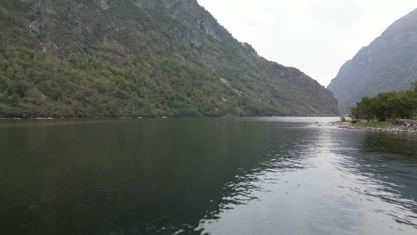 Flying around a peninsula in Norway
