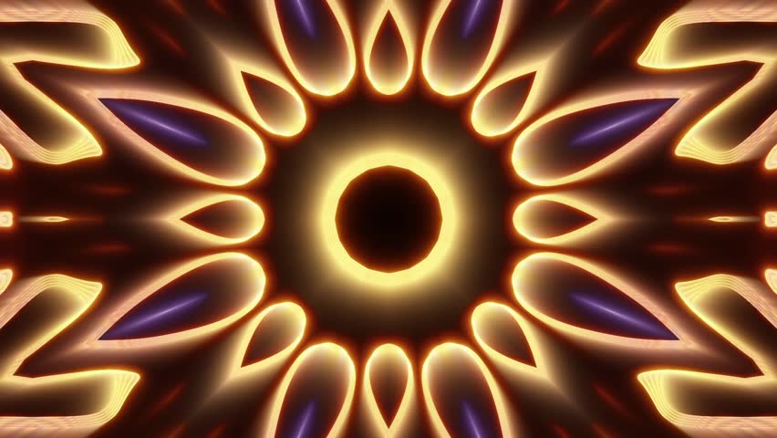 Animated Flower Pattern Disco Vj Music Show Concert Background 