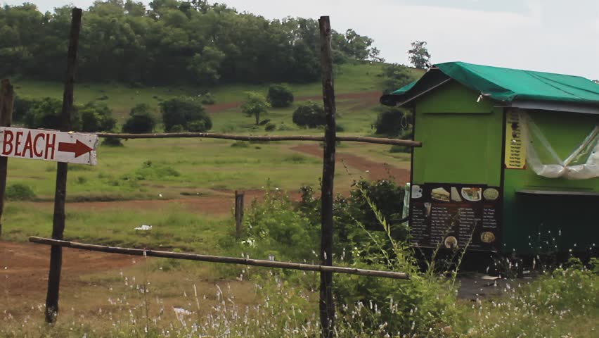 Sign Board of a Way to Beach at a Village Near Beach 1080