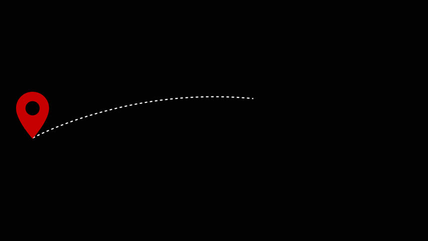 Animation of GPS map. moving from point a to point b. point Location animation destination. travel concept animation. location mark pointer