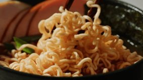 Japanese chinese hot pot noodles soup, Ramen with Beef or chicken, rice noodles with fried meat and mushrooms, Tom Yam kung Spicy Thai asian soup, chef cooking in traditional korean food.  - Powered by Shutterstock - Get 15% off with code: PIKWIZARD15