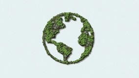 Green World Map- Earth day video tree or forest shape of world map isolated on white background. Earth Day or Environment day Concept. Green earth with electric car. Paris agreement concept. - Powered by Shutterstock - Get 15% off with code: PIKWIZARD15