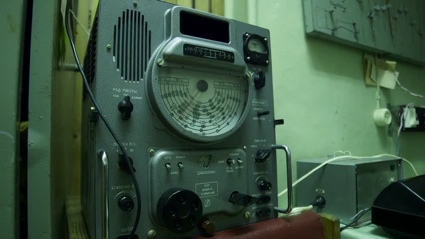 Radio Communications Devices at a Secret Soviet-Era Military Base. Radio Communication Station is a Set of Equipment Necessary to Carry on Communication via Radio Waves. Transceiver.