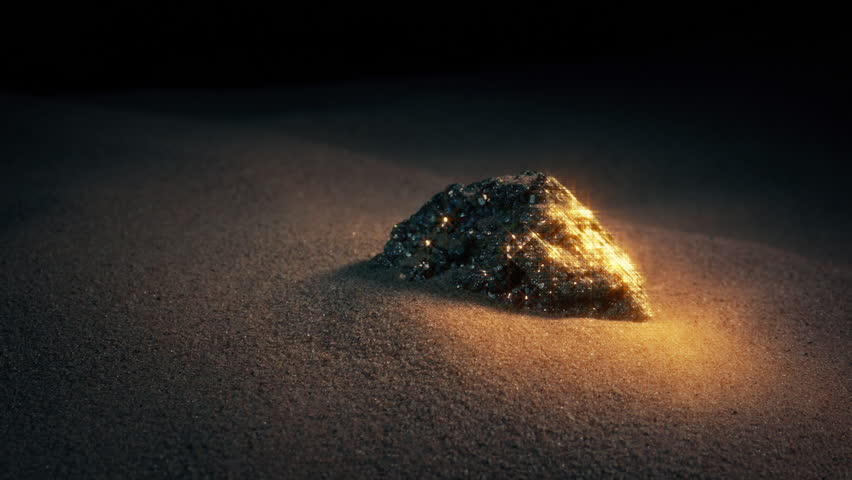 Shiny Rare Earth Rock In Cave
