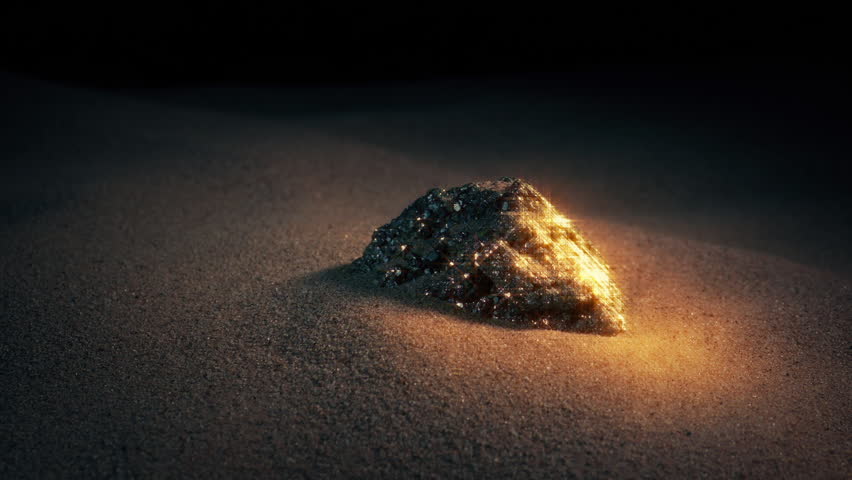 Shiny Rare Earth Rock In Cave