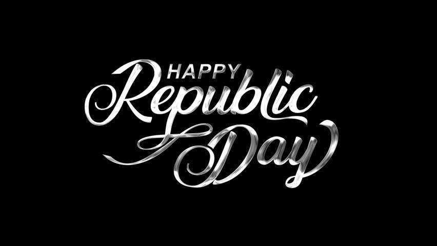 Happy Republic Day lettering text animation, suitable for social media posts, banners, and festive designs.