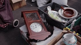 Vintage Household Items For Sale At Secondhand Market. High Angle Shot - Powered by Shutterstock - Get 15% off with code: PIKWIZARD15