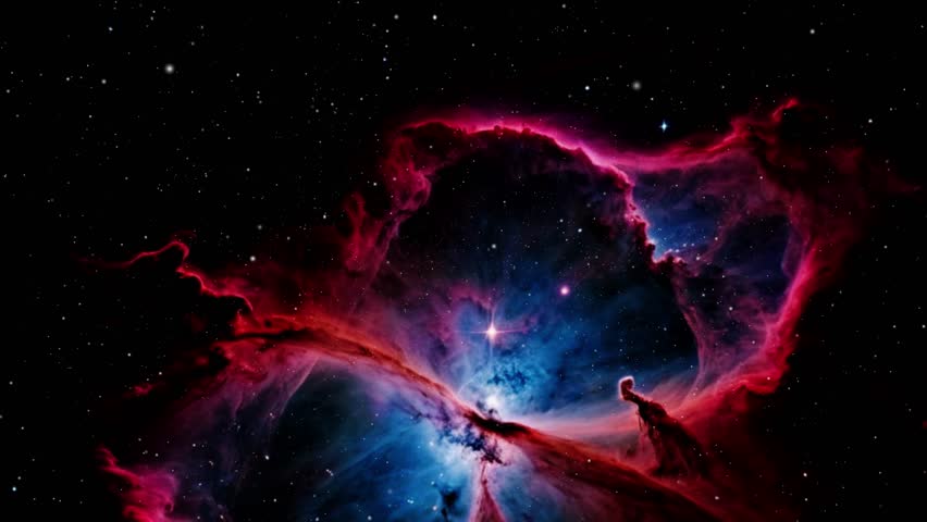 Space Flight Galaxy and Nebula 4K stock video