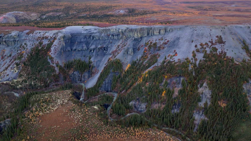 Rocky Mountains In Wright Pass, Yukon, Canada - Aerial Shot