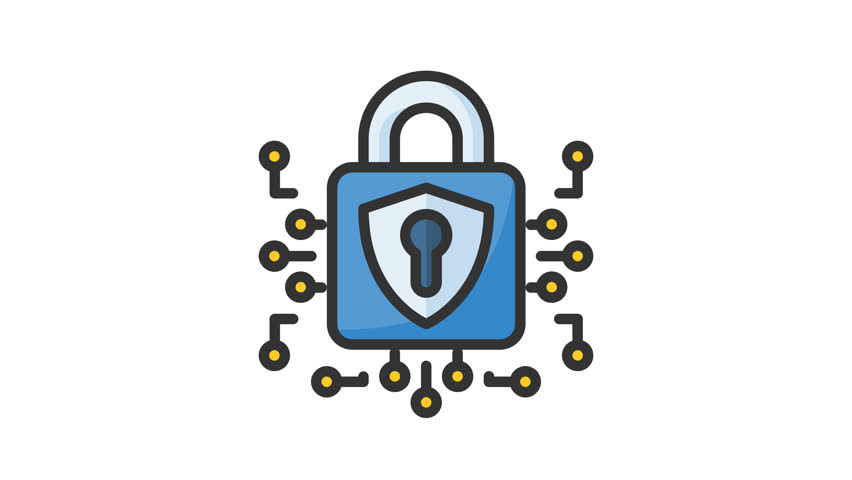 Animated digital security with network and padlock sign. Suitable for finance, technology, blockchain, digital, connected, online, system, internet, big data, web, fintech, cyberspace and business - Powered by Shutterstock - Get 15% off with code: PIKWIZARD15