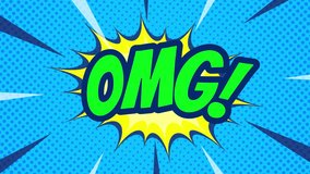 WOW text animation with retro comic background. Pop art. Seamless looping video - Powered by Shutterstock - Get 15% off with code: PIKWIZARD15