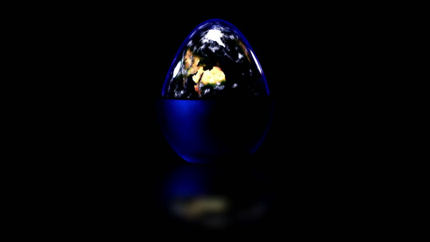 Egg Shaped World, An art concept of the earth egg shaped in an egg cup