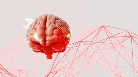 Human brain with neural electric activity sparks and red digital mesh grid on white background. 3D rendering illustration. Artificial intelligence, neural networks, and cognitive science concept. - Powered by Shutterstock - Get 15% off with code: PIKWIZARD15