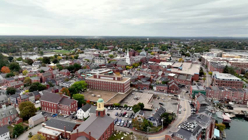 aerial pullout from Portsmouth Massachusetts