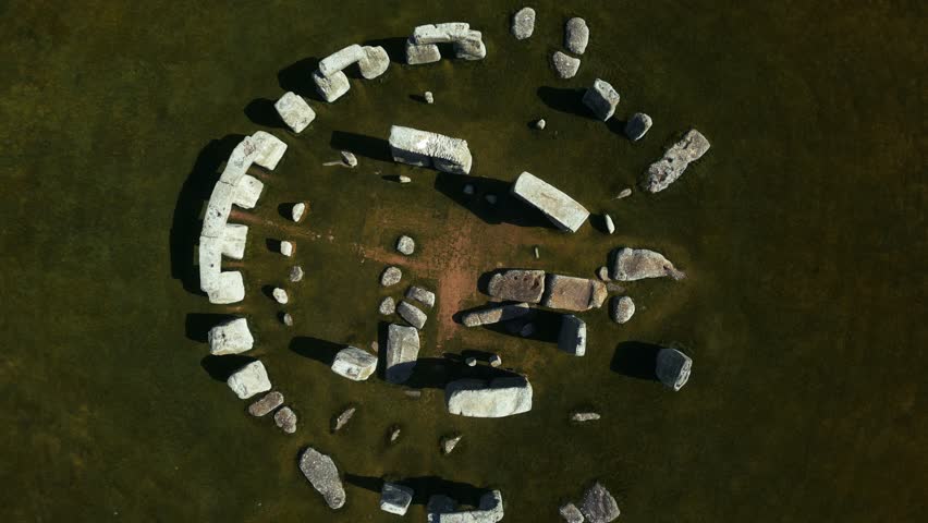 Drone view of Stonehenge and Wiltshire Countryside in England, UK. The stone circle dates to 3000 BC and is one of the best known ancient wonders of the world and UNESCO World Heritage Site.