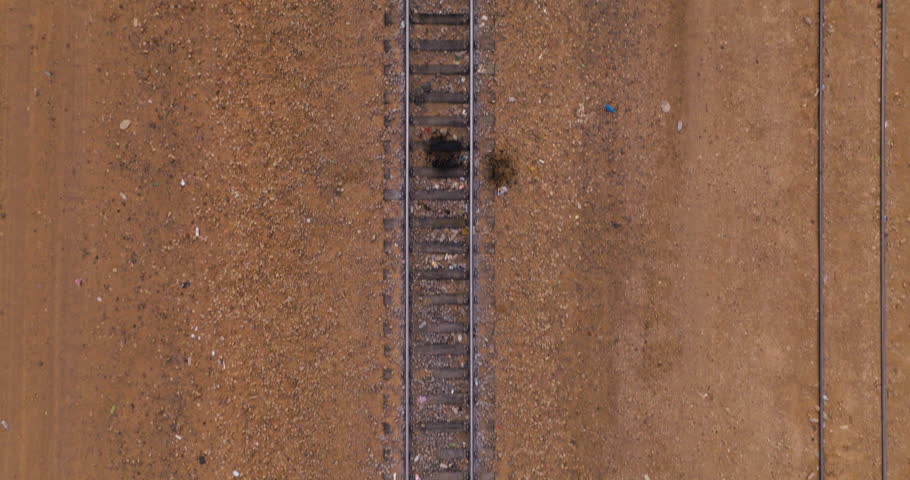 Railway Track In Choum, Mauritania - Aerial Top Down