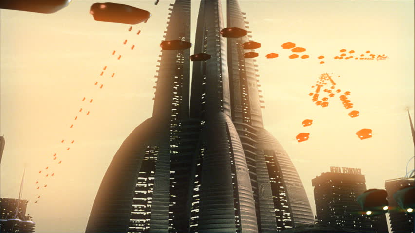 Techno City at night