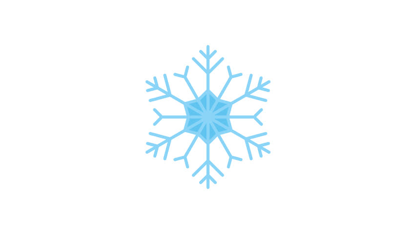 Animated light blue snowflake on transparent background for winter or holiday designs. Perfect for seasonal cards, websites, decorations, and social media posts