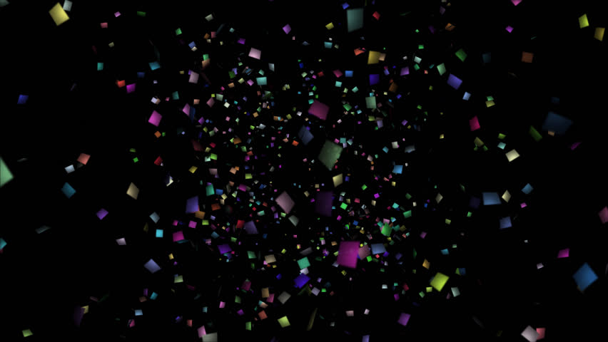 Confetti Explosion. Burst of Confetti. Confetti Shape Particle Blast. Transparent Background. Alpha Channel