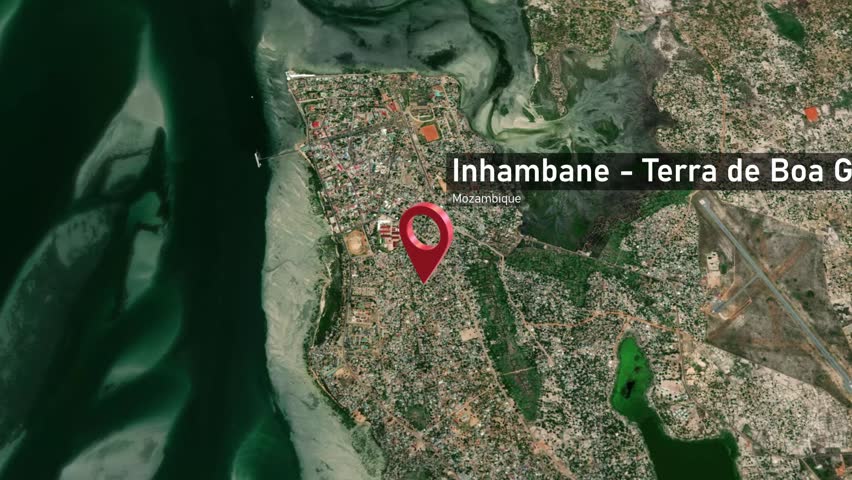 Inhambane - Terra de Boa Gente City Map Zoom (Mozambique) from Space to Earth
