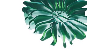 Abstract 3D green flower animation isolated on white background with particles.  - Powered by Shutterstock - Get 15% off with code: PIKWIZARD15