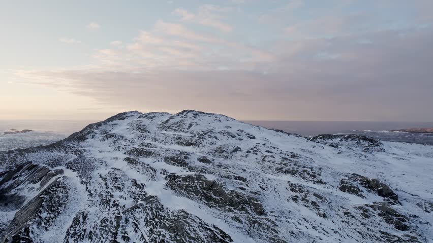 The far north of Norway, the coastline of the Norwegian Sea, dramatic seawater.