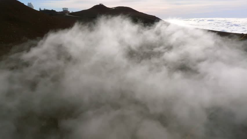 Haleakalā observatory filmed with a drone, Maui Hawaii