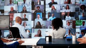 Online Video Conference Call In Boardroom Meeting - Powered by Shutterstock - Get 15% off with code: PIKWIZARD15