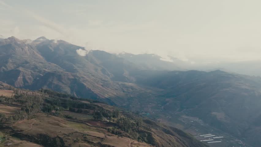 Scenic Aerial View Of The Andes Mountains Near Cusco, Peru.