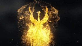 phoenix Fire bird. flaming phoenix intro. Fire bird element overlay - Powered by Shutterstock - Get 15% off with code: PIKWIZARD15