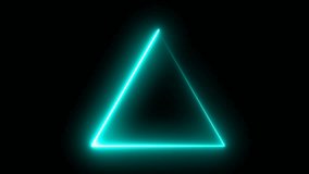 Glowing neon triangle border frame and seamless loop animation background. triangle frame line moving neon light overlay, seamless concert. Advance futuristic energy triangle line 4k animation. - Powered by Shutterstock - Get 15% off with code: PIKWIZARD15