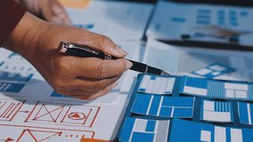 The designer team is designing the uxui system to make the uxui system work well on new phones and support system updates. Website development concept UI UX front end designer - Powered by Shutterstock - Get 15% off with code: PIKWIZARD15