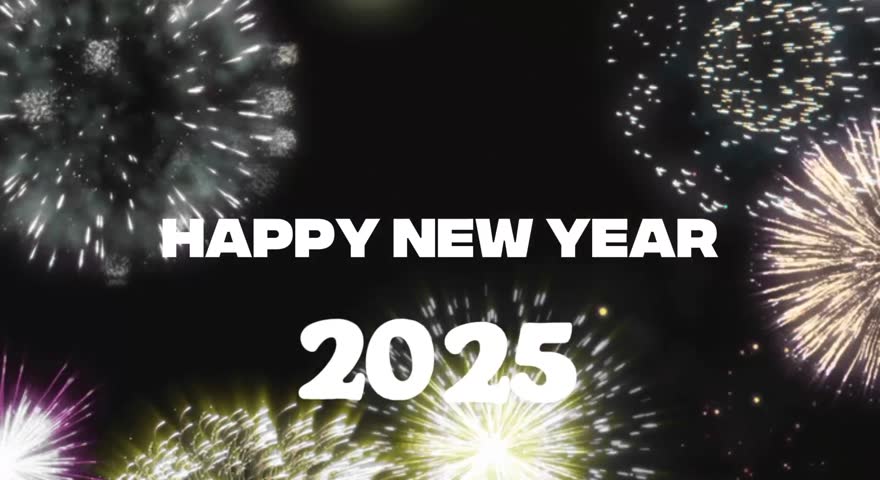 animated video blac screen happy new year 2025
