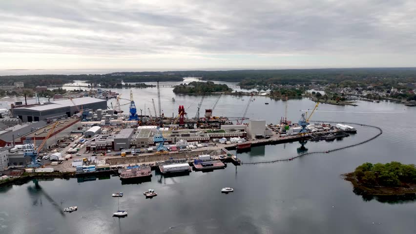 aerial naval shipyard at Kittery Maine